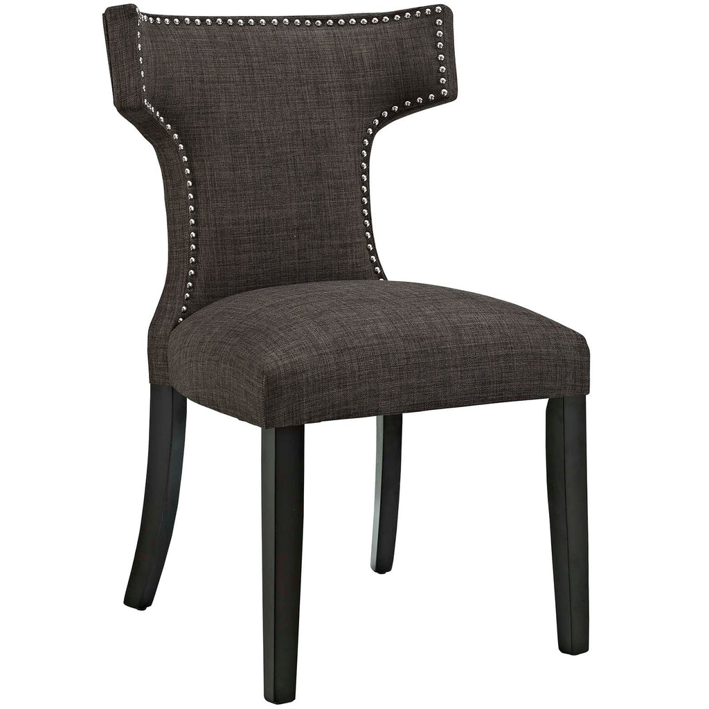 Curve Fabric Dining Chair in Brown