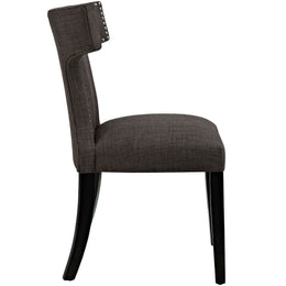 Curve Fabric Dining Chair in Brown