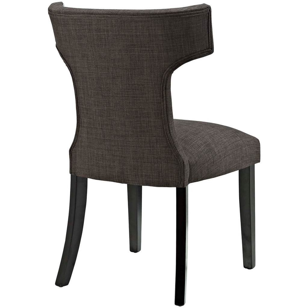 Curve Fabric Dining Chair in Brown