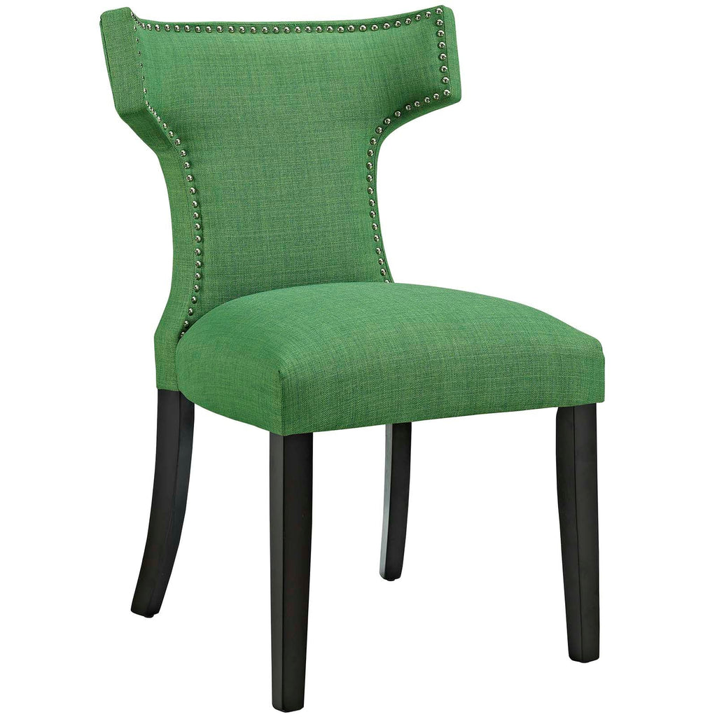 Curve Fabric Dining Chair in Kelly Green