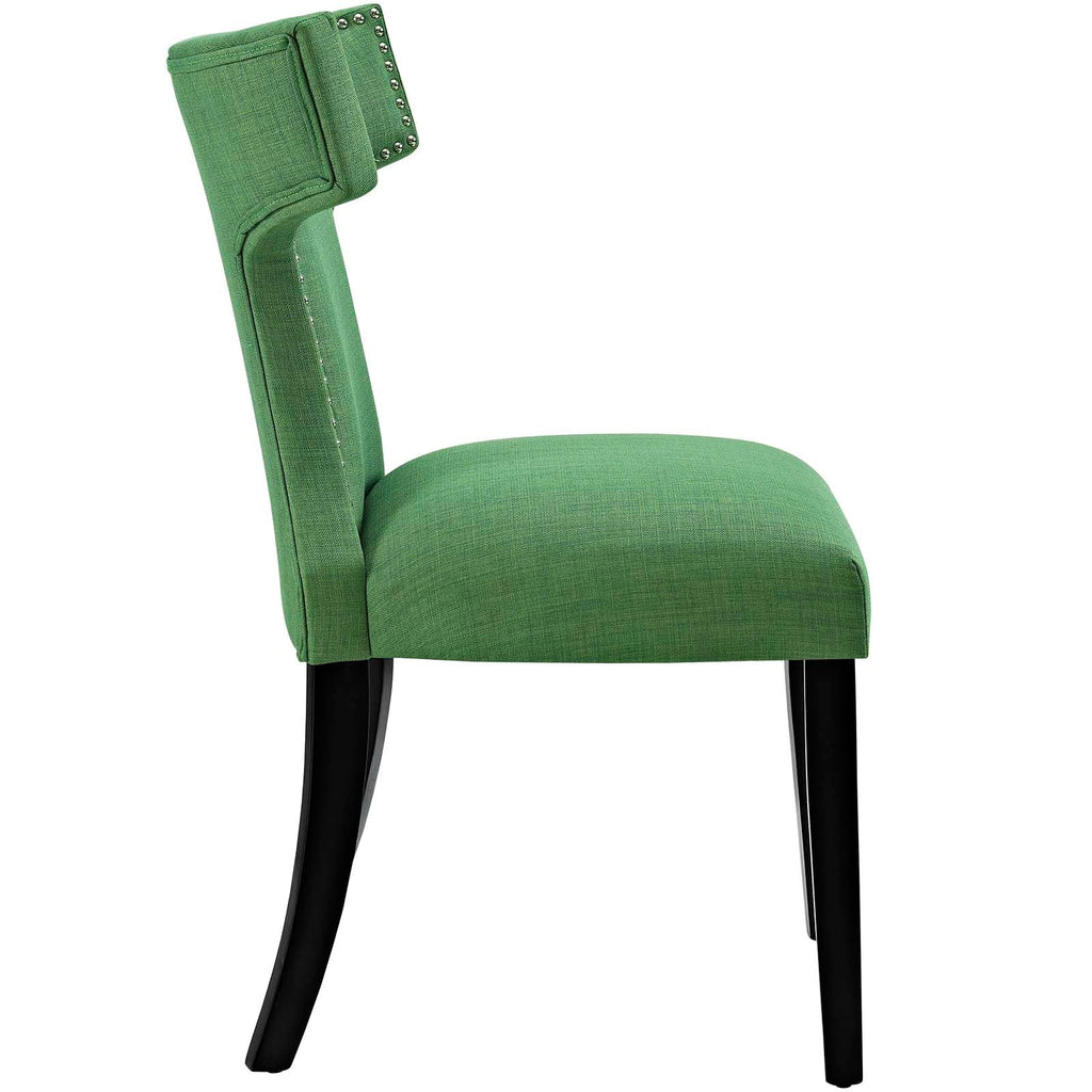 Curve Fabric Dining Chair in Kelly Green