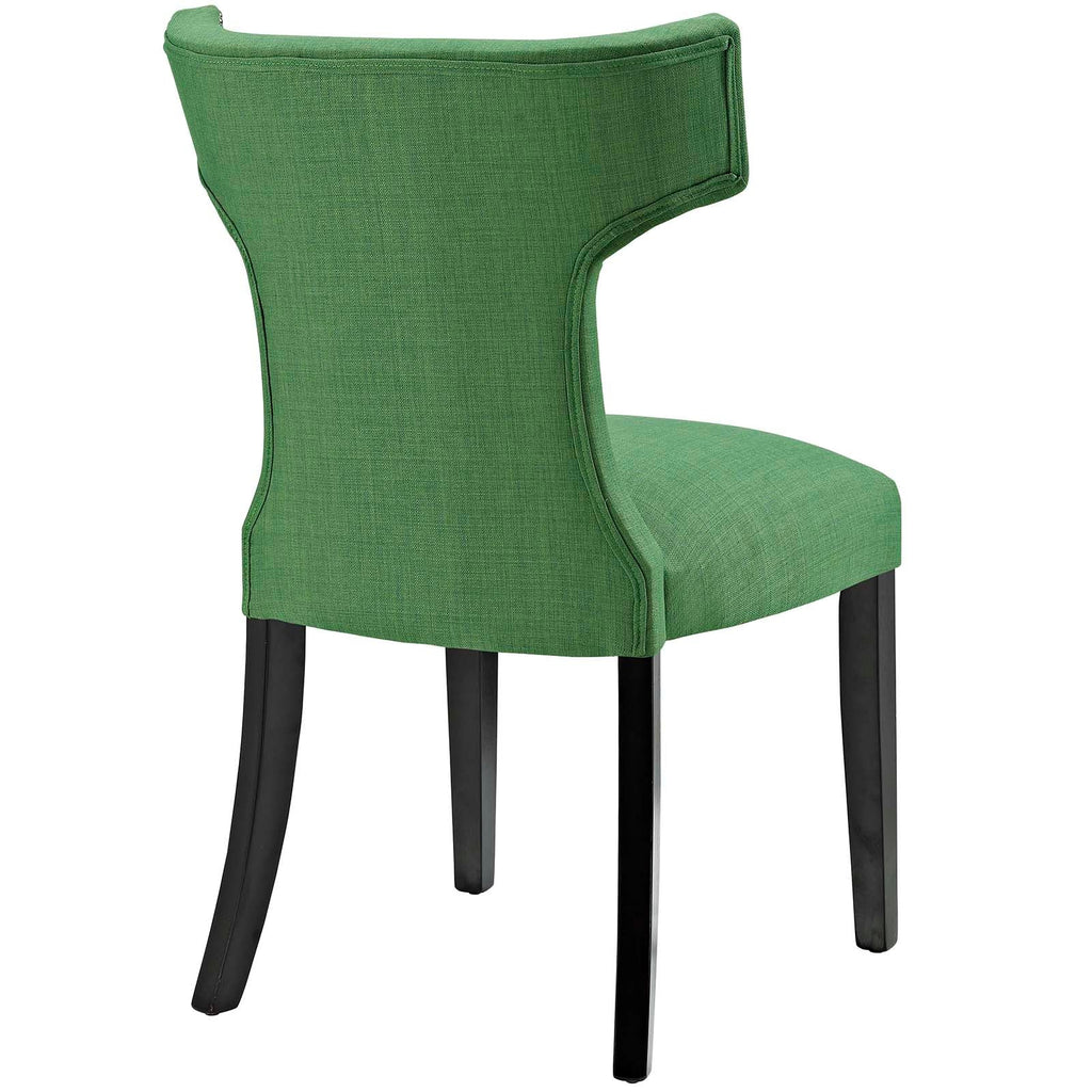 Curve Fabric Dining Chair in Kelly Green