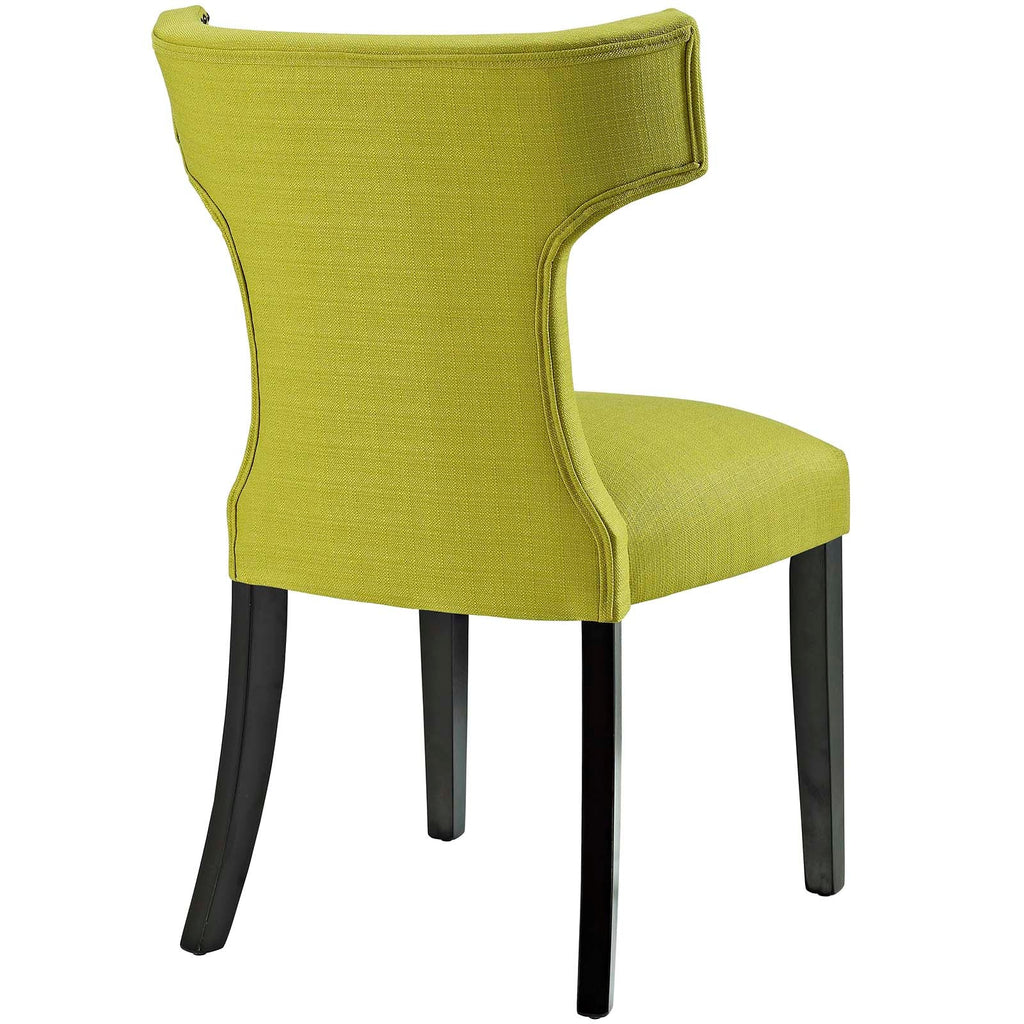 Curve Fabric Dining Chair in Wheatgrass