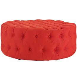 Amour Upholstered Fabric Ottoman in Atomic Red