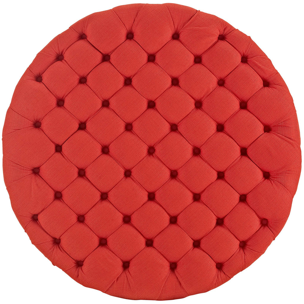 Amour Upholstered Fabric Ottoman in Atomic Red