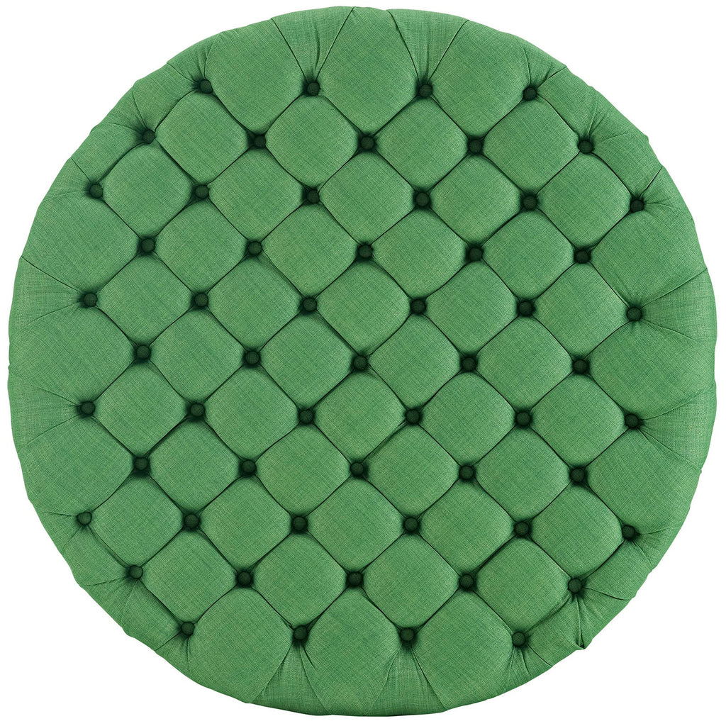 Amour Upholstered Fabric Ottoman in Kelly Green