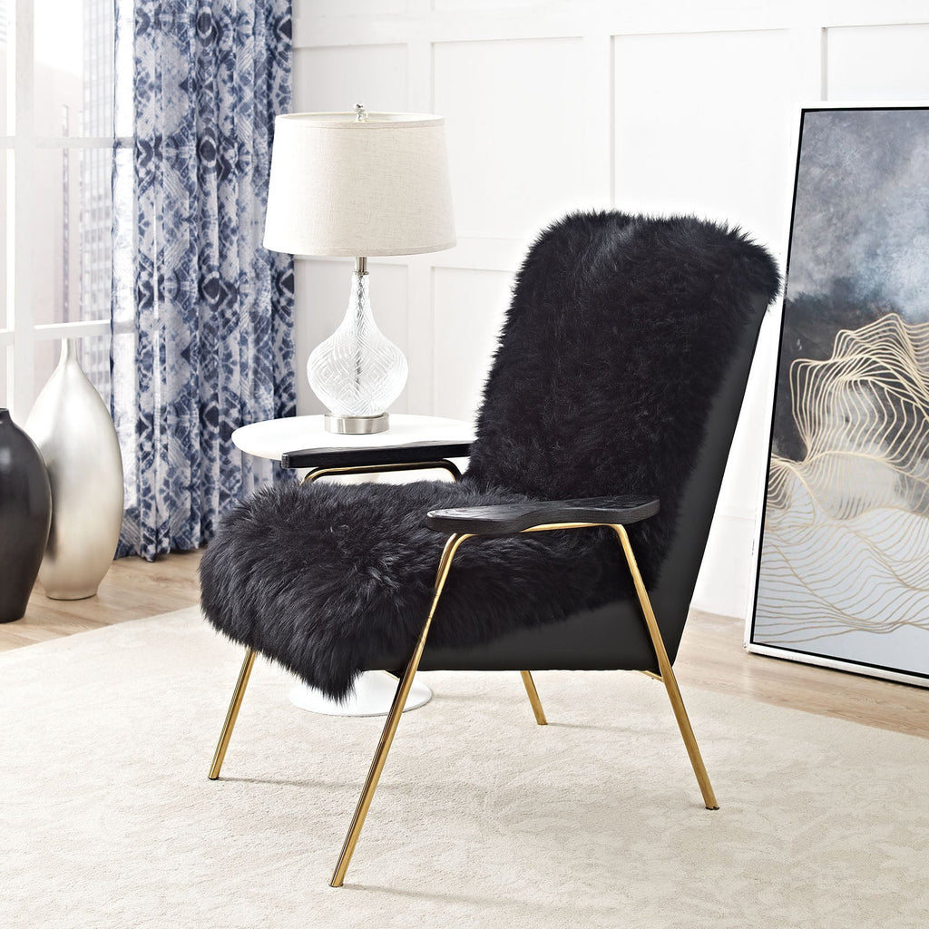 Sprint Sheepskin Armchair in Black Black