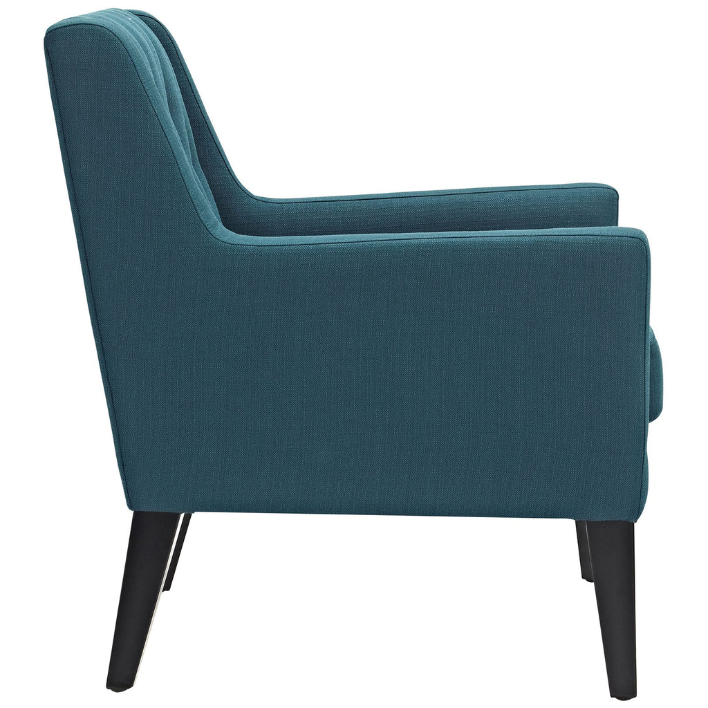 Earnest Upholstered Fabric Armchair in Azure