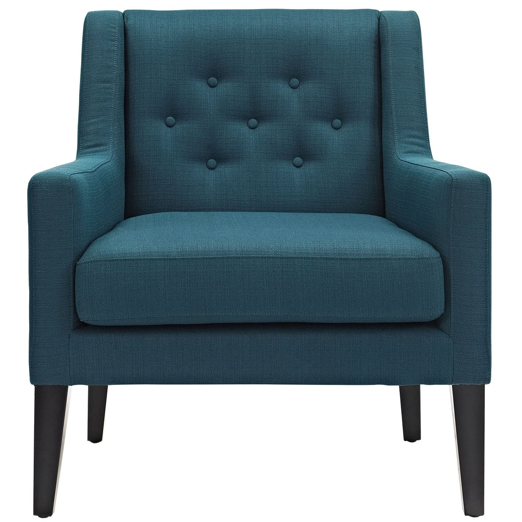 Earnest Upholstered Fabric Armchair in Azure