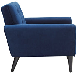 Delve Performance Velvet Armchair in Navy