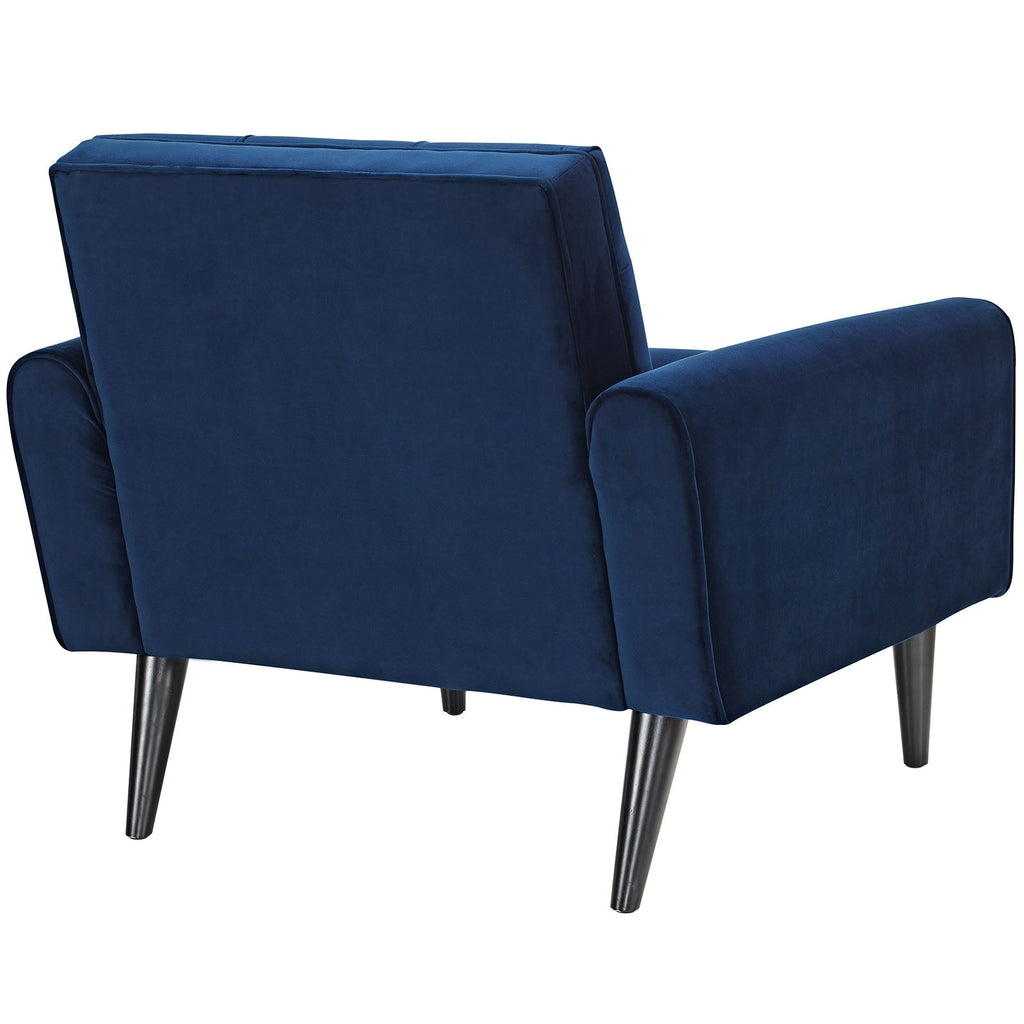 Delve Performance Velvet Armchair in Navy