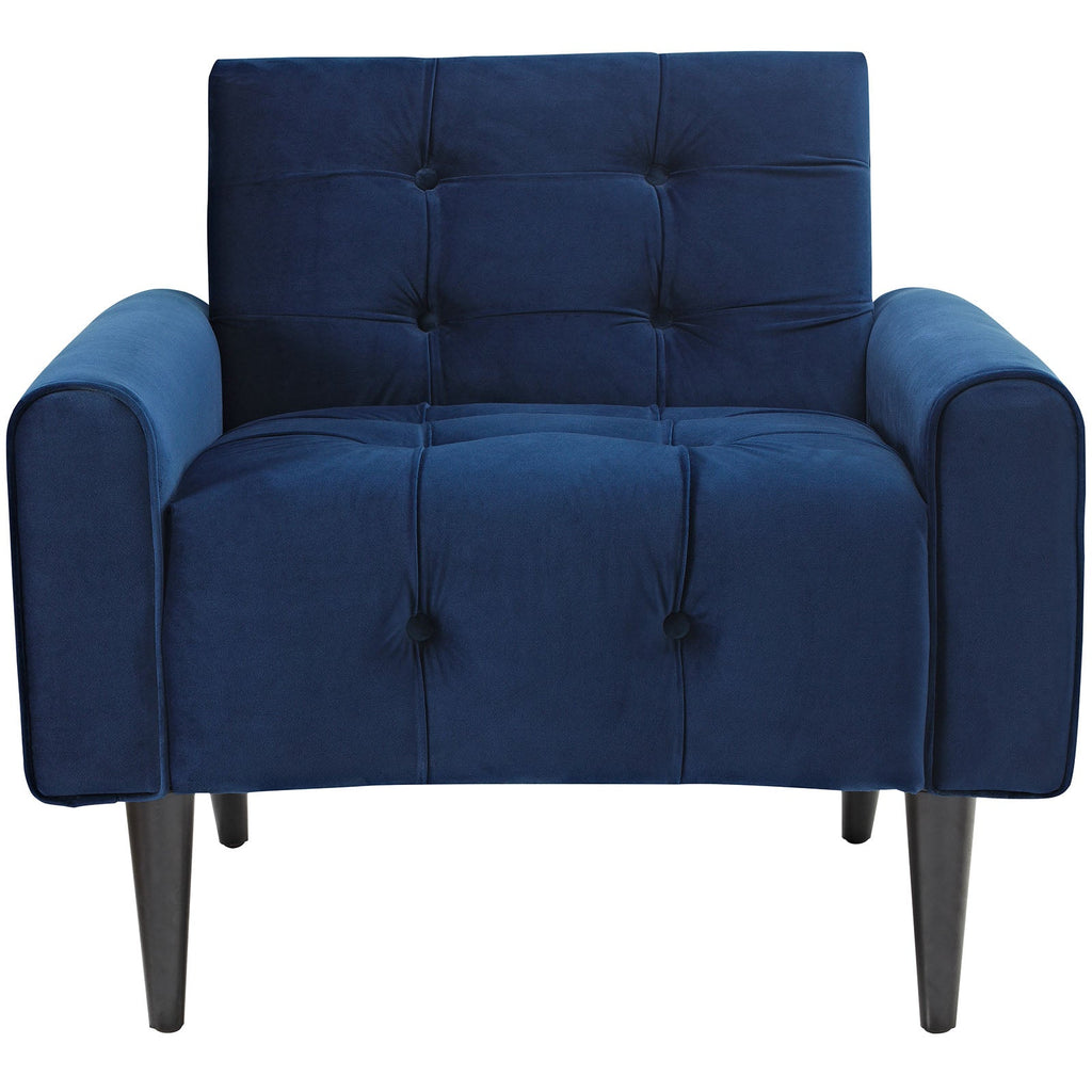 Delve Performance Velvet Armchair in Navy