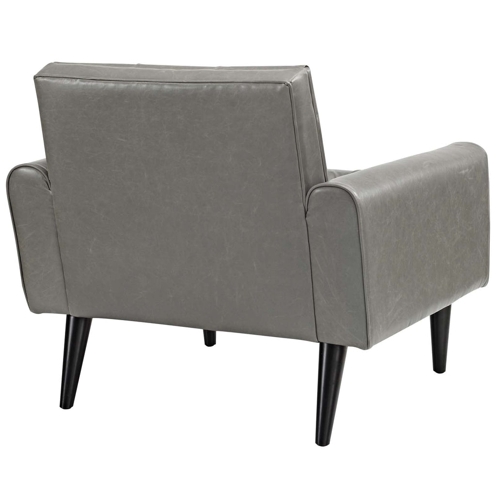 Delve Upholstered Vinyl Accent Chair in Gray