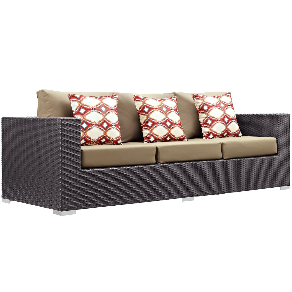 Convene 9 Piece Outdoor Patio Sofa Set in Espresso Mocha-1