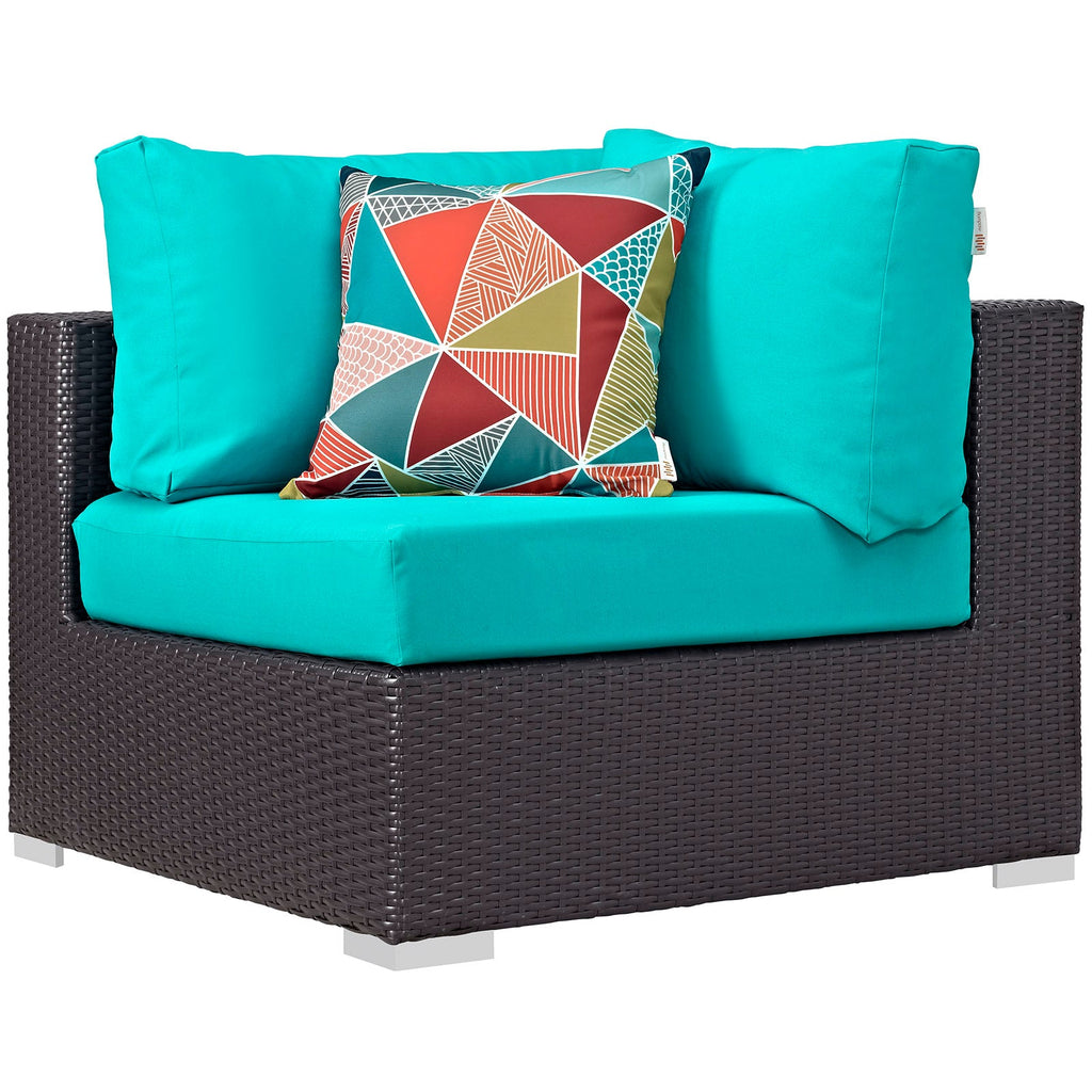 Convene 7 Piece Outdoor Patio Sectional Set in Expresso Turquoise-1