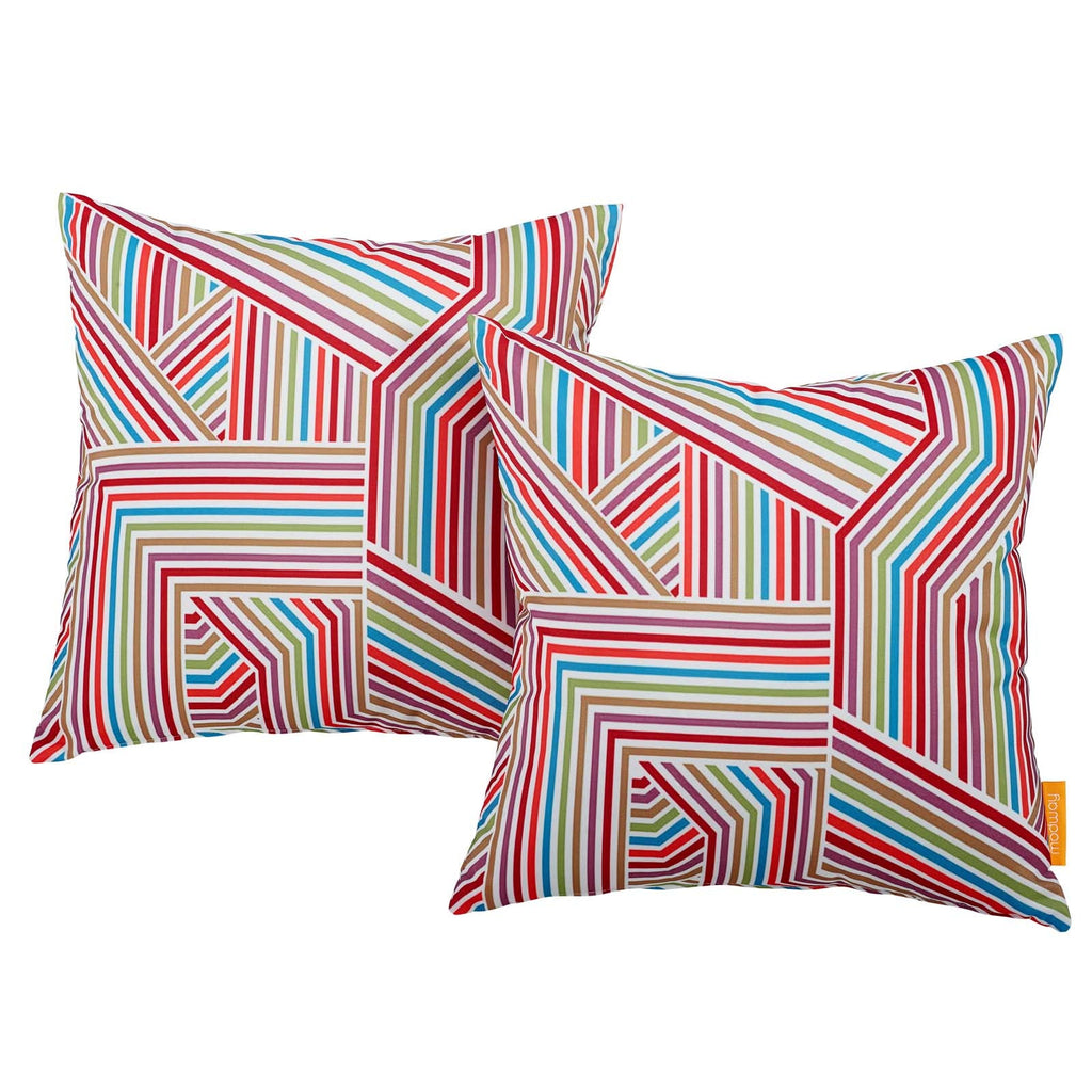 Modway Two Piece Outdoor Patio Pillow Set in Tapestry