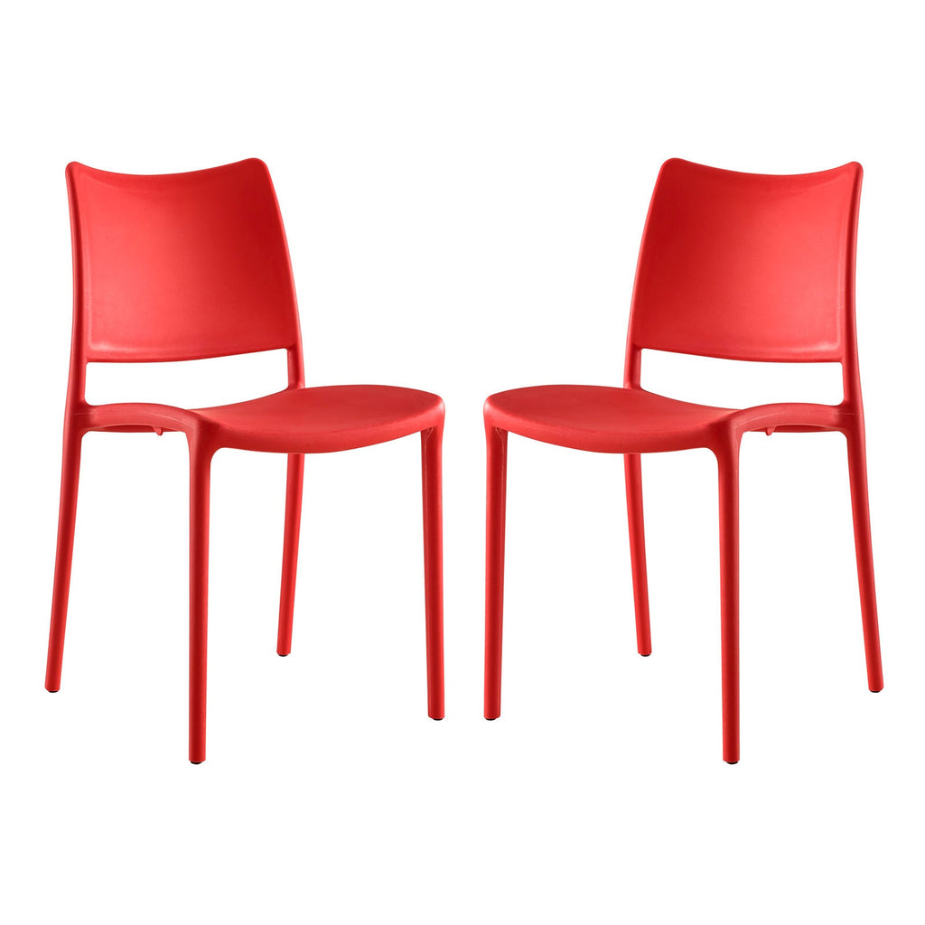 Hipster Dining Side Chair Set of 2 in Red