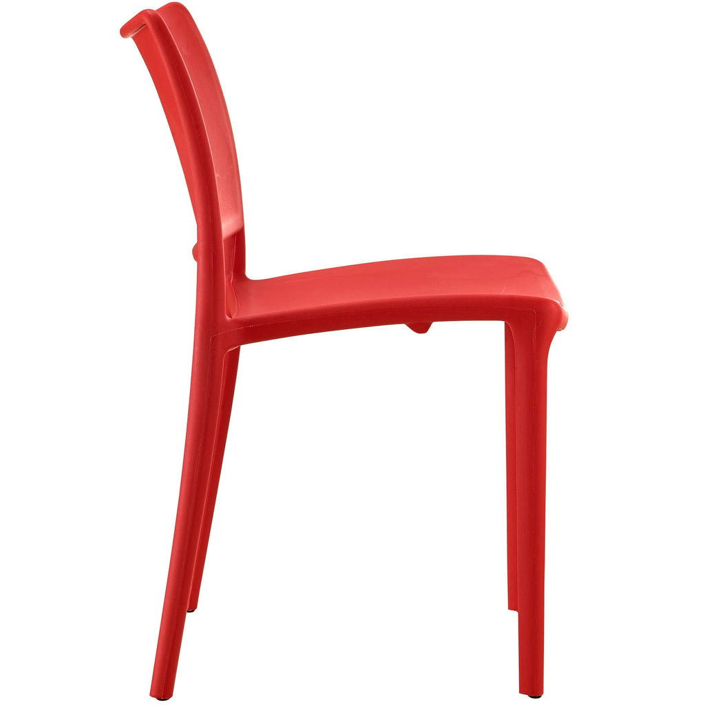 Hipster Dining Side Chair Set of 4 in Red