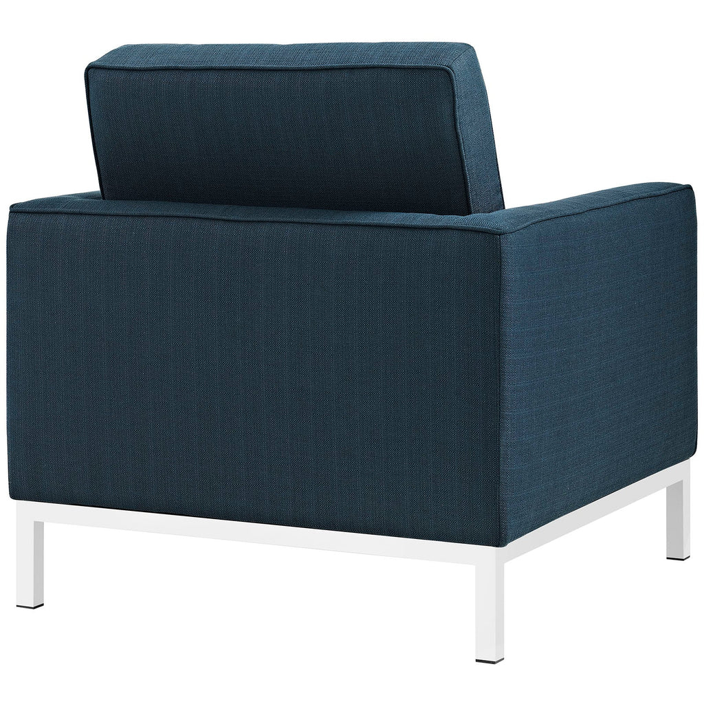 Loft Armchairs Upholstered Fabric Set of 2 in Azure