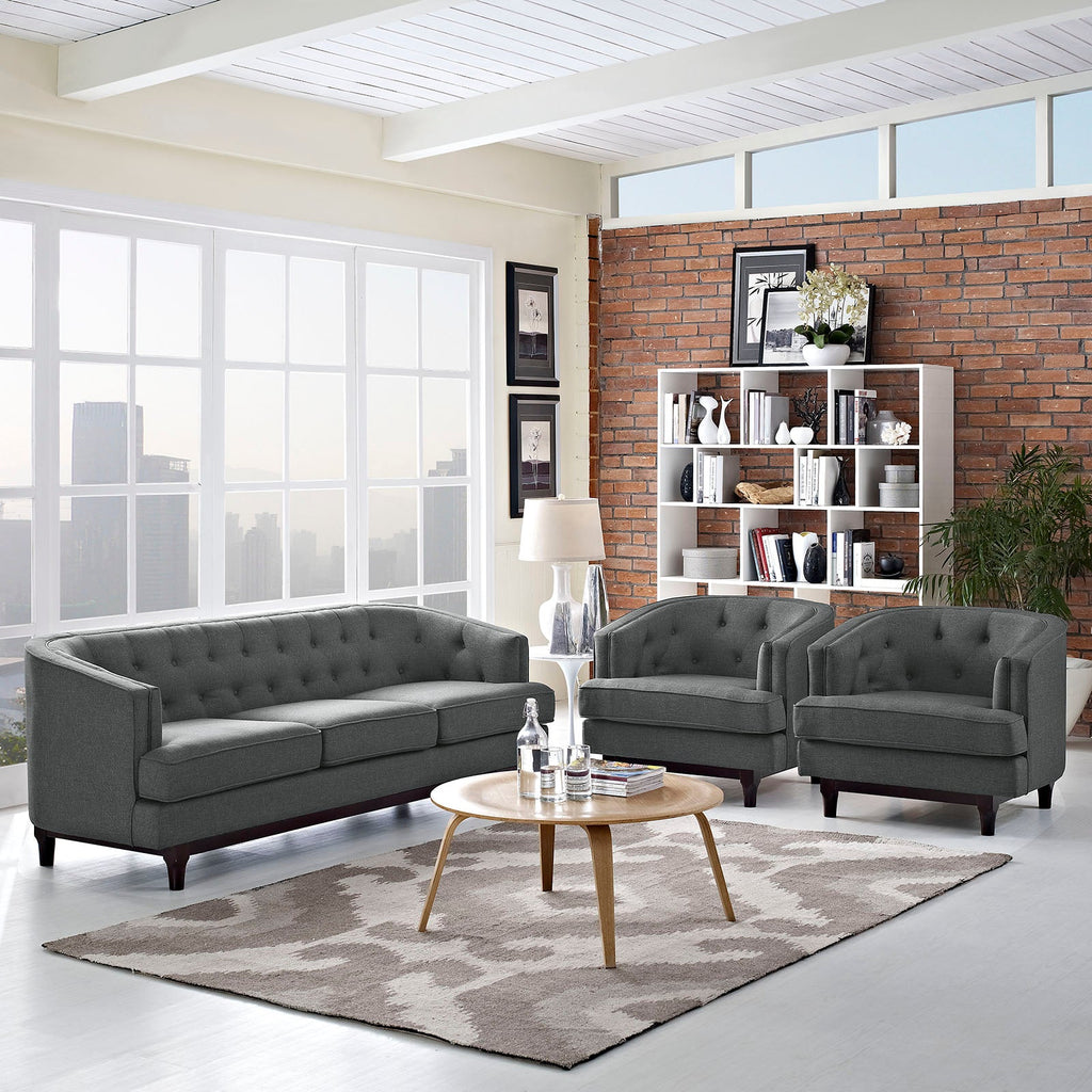 Coast Living Room Set Set of 3 in Gray