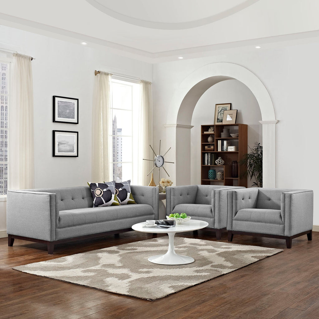 Serve Living Room Set Set of 3 in Light Gray
