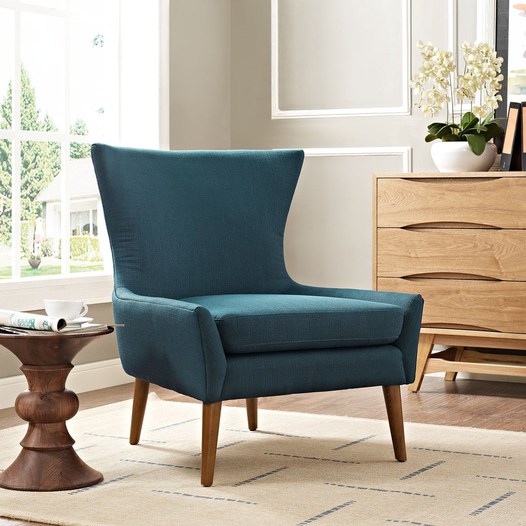 Keen Upholstered Fabric Armchair in Azure