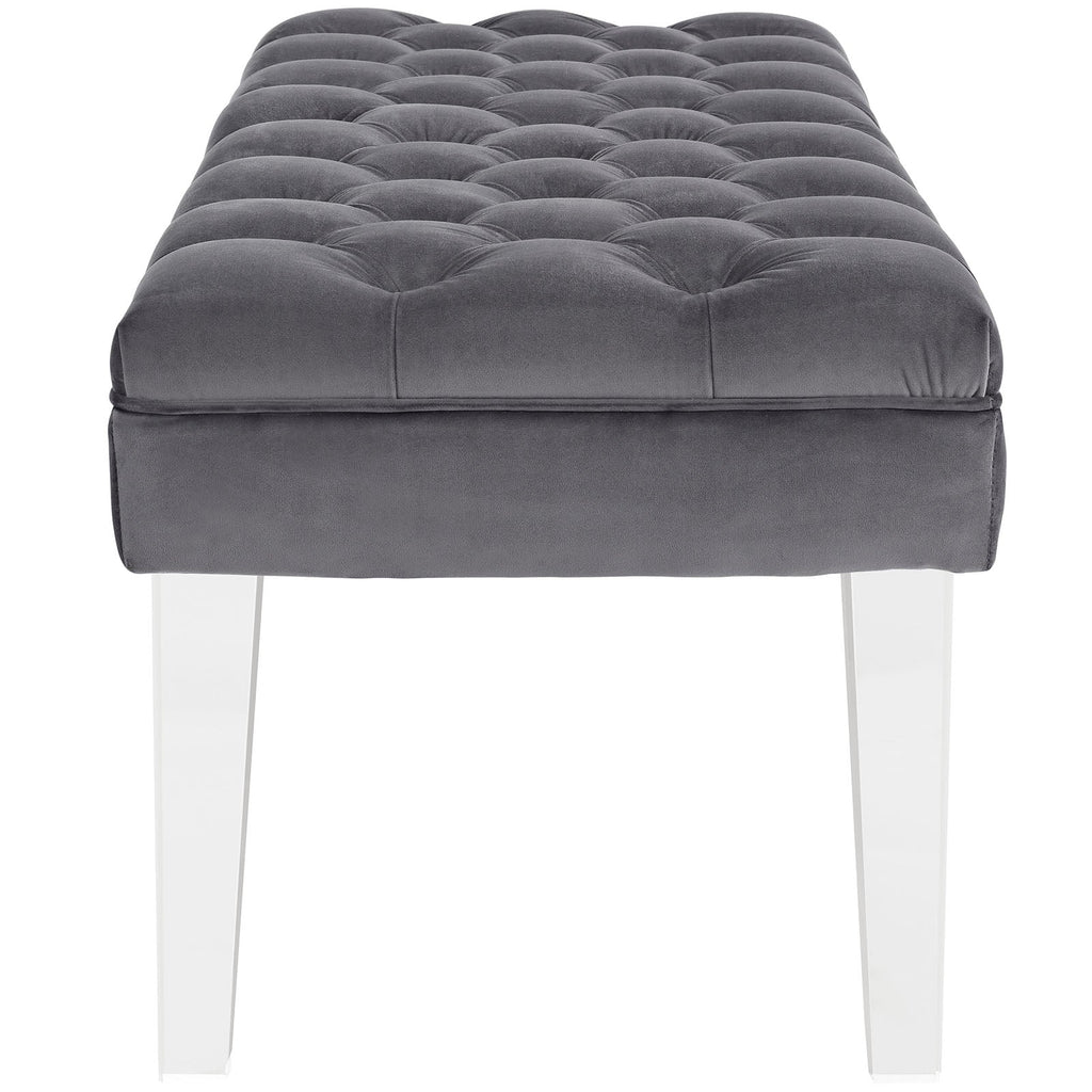 Valet Performance Velvet Bench in Gray