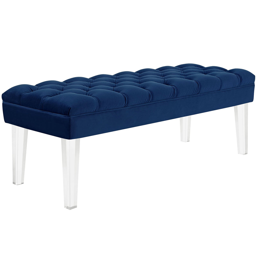 Valet Performance Velvet Bench in Navy