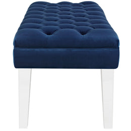 Valet Performance Velvet Bench in Navy