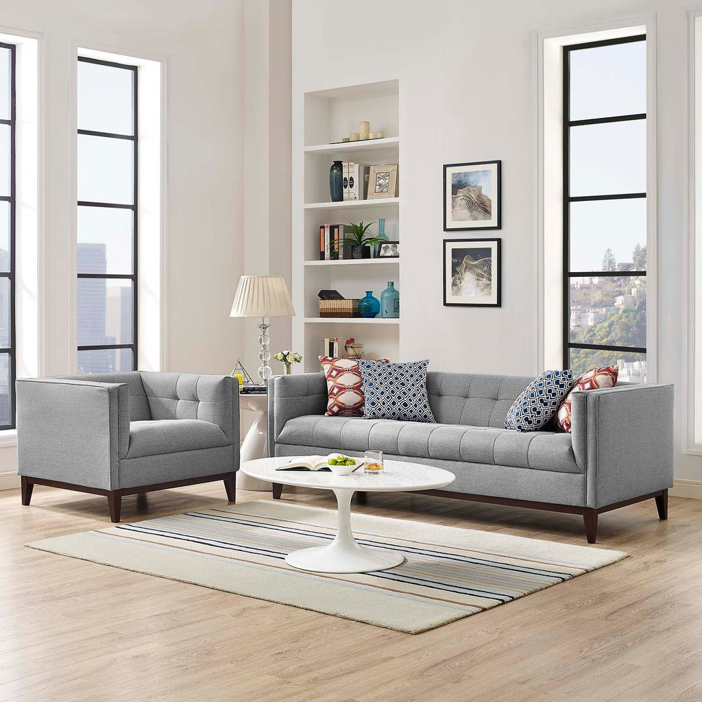 Serve Living Room Set Set of 2 in Light Gray