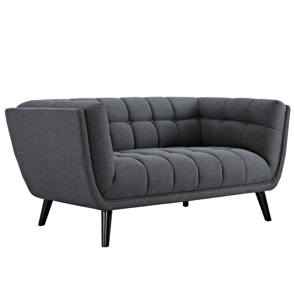 Bestow Upholstered Fabric Loveseat in Gray