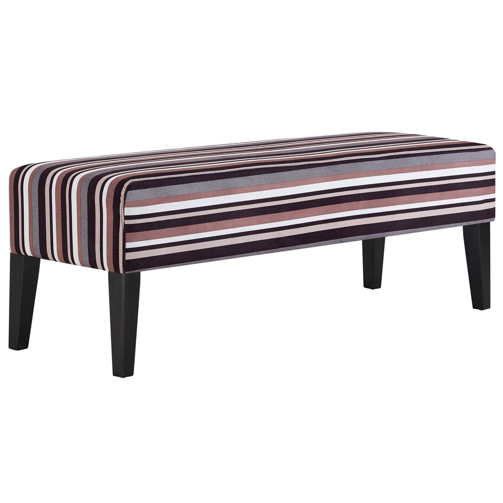 Connect Upholstered Fabric Bench in Stripe