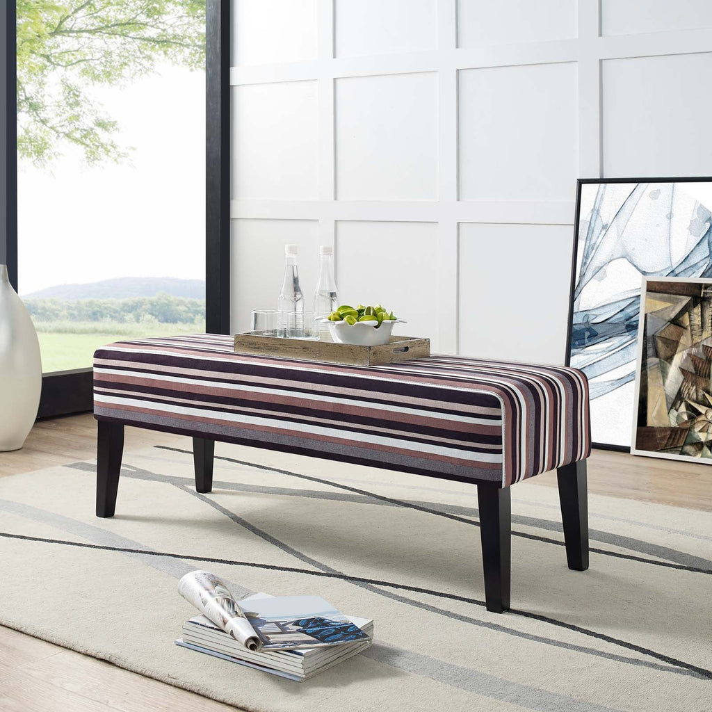 Connect Upholstered Fabric Bench in Stripe