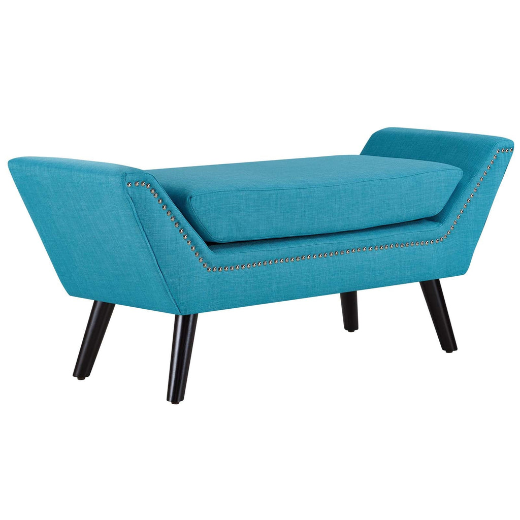 Gambol Upholstered Fabric Bench in Pure Water