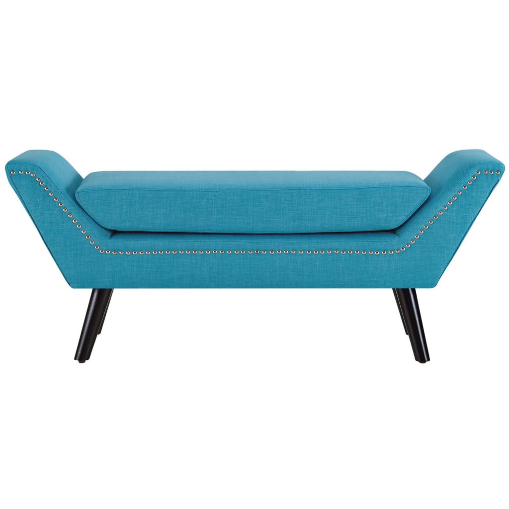 Gambol Upholstered Fabric Bench in Pure Water