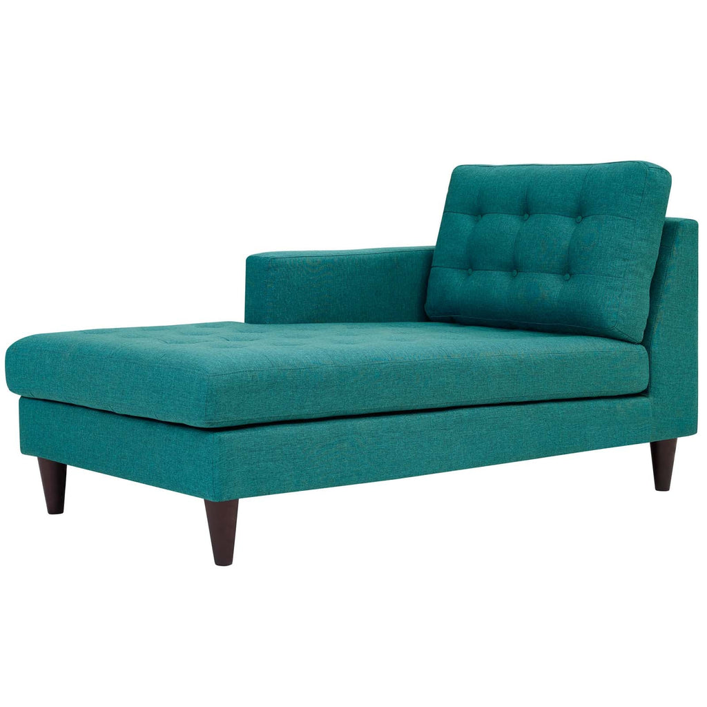 Empress Left-Arm Upholstered Fabric Chaise in Teal