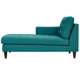 Empress Left-Arm Upholstered Fabric Chaise in Teal