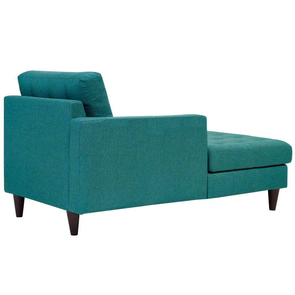 Empress Left-Arm Upholstered Fabric Chaise in Teal