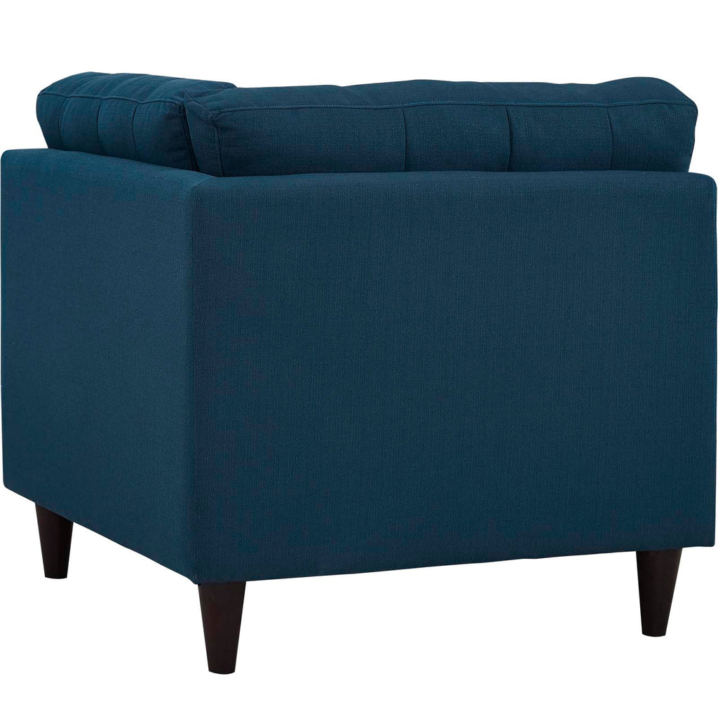 Empress Upholstered Fabric Corner Sofa in Azure
