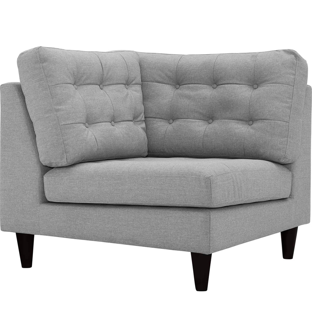 Empress Upholstered Fabric Corner Sofa in Light Gray