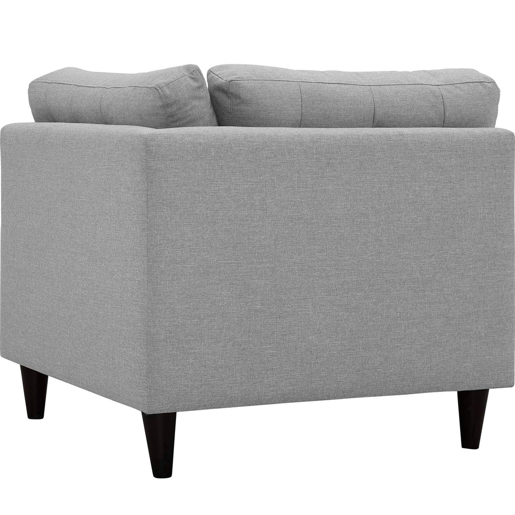 Empress Upholstered Fabric Corner Sofa in Light Gray