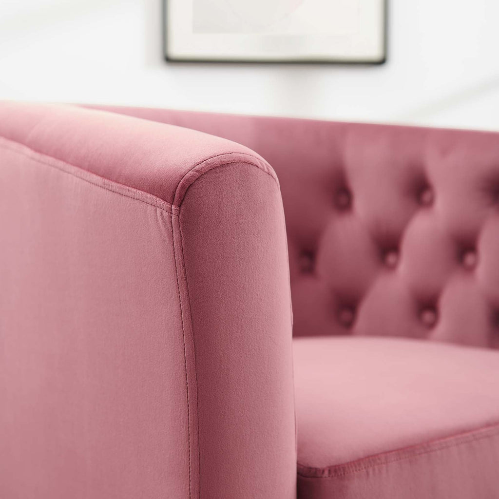 Prospect Performance Velvet Armchair in Dusty Rose-2