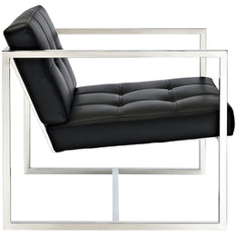 Hover Upholstered Vinyl Lounge Chair in Black