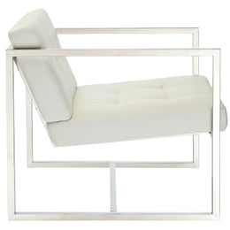 Hover Upholstered Vinyl Lounge Chair in White