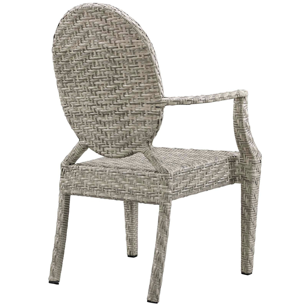 Casper Outdoor Patio Dining Armchair in Light Gray