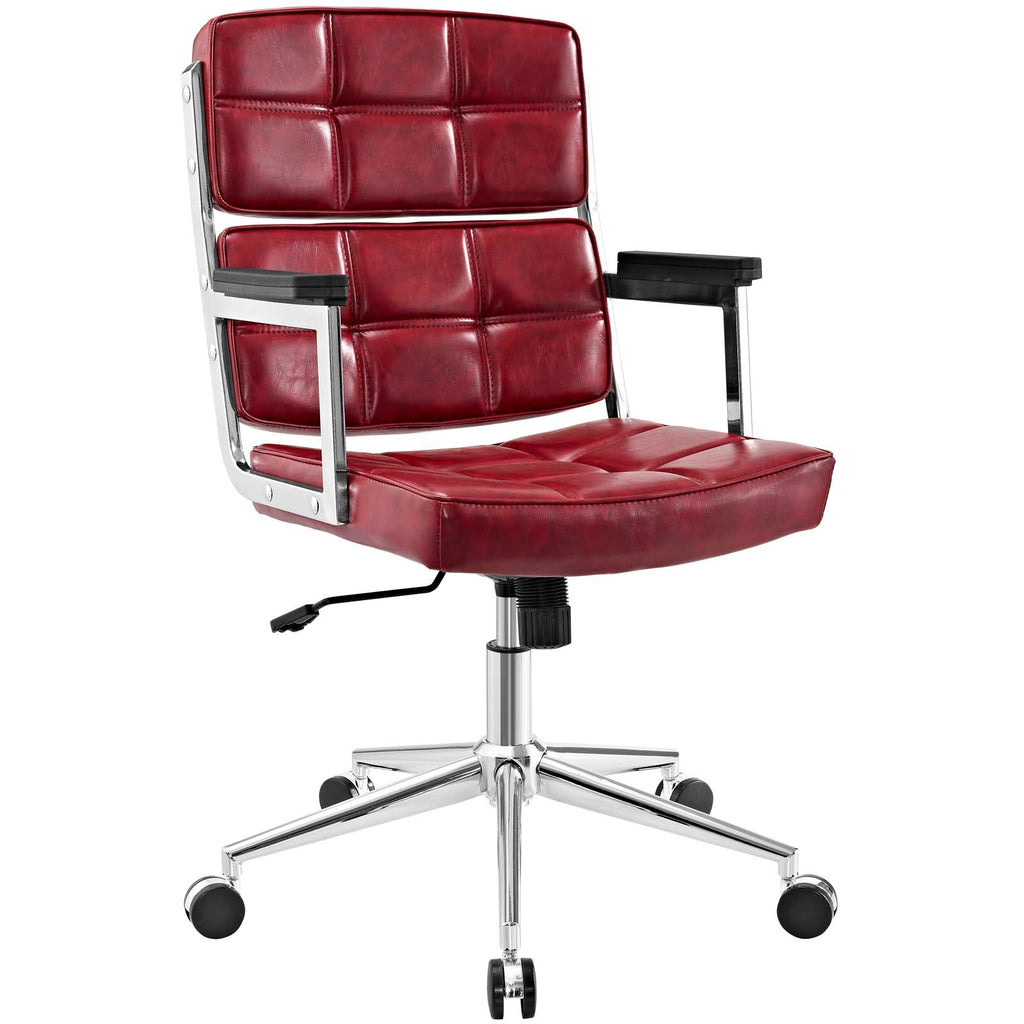 Portray Highback Upholstered Vinyl Office Chair in Red