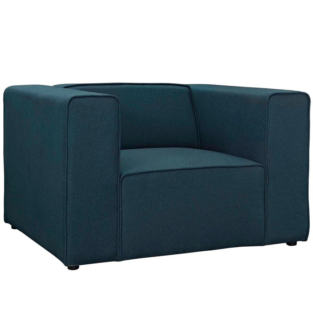 Mingle Upholstered Fabric Armchair in Blue