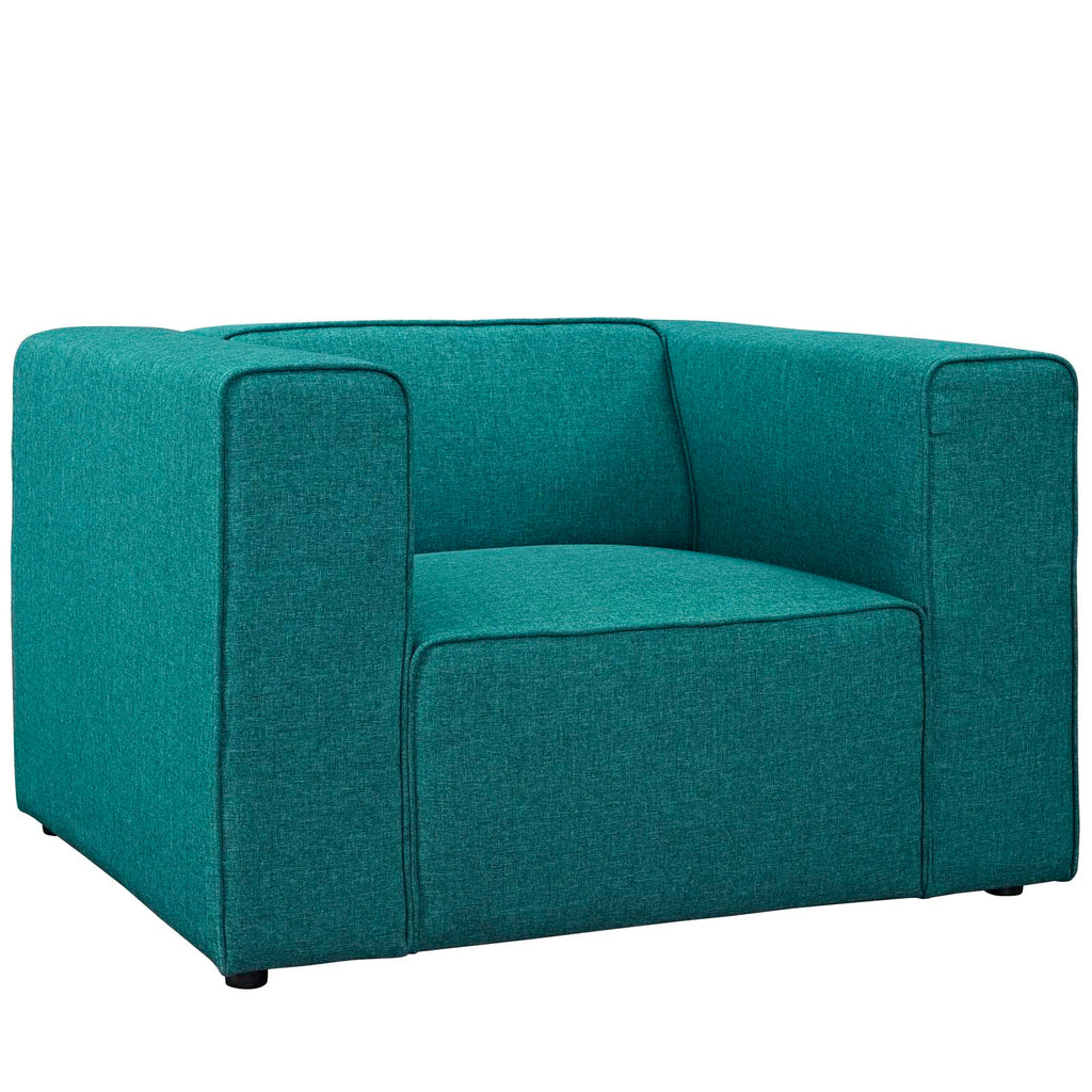 Mingle Upholstered Fabric Armchair in Teal