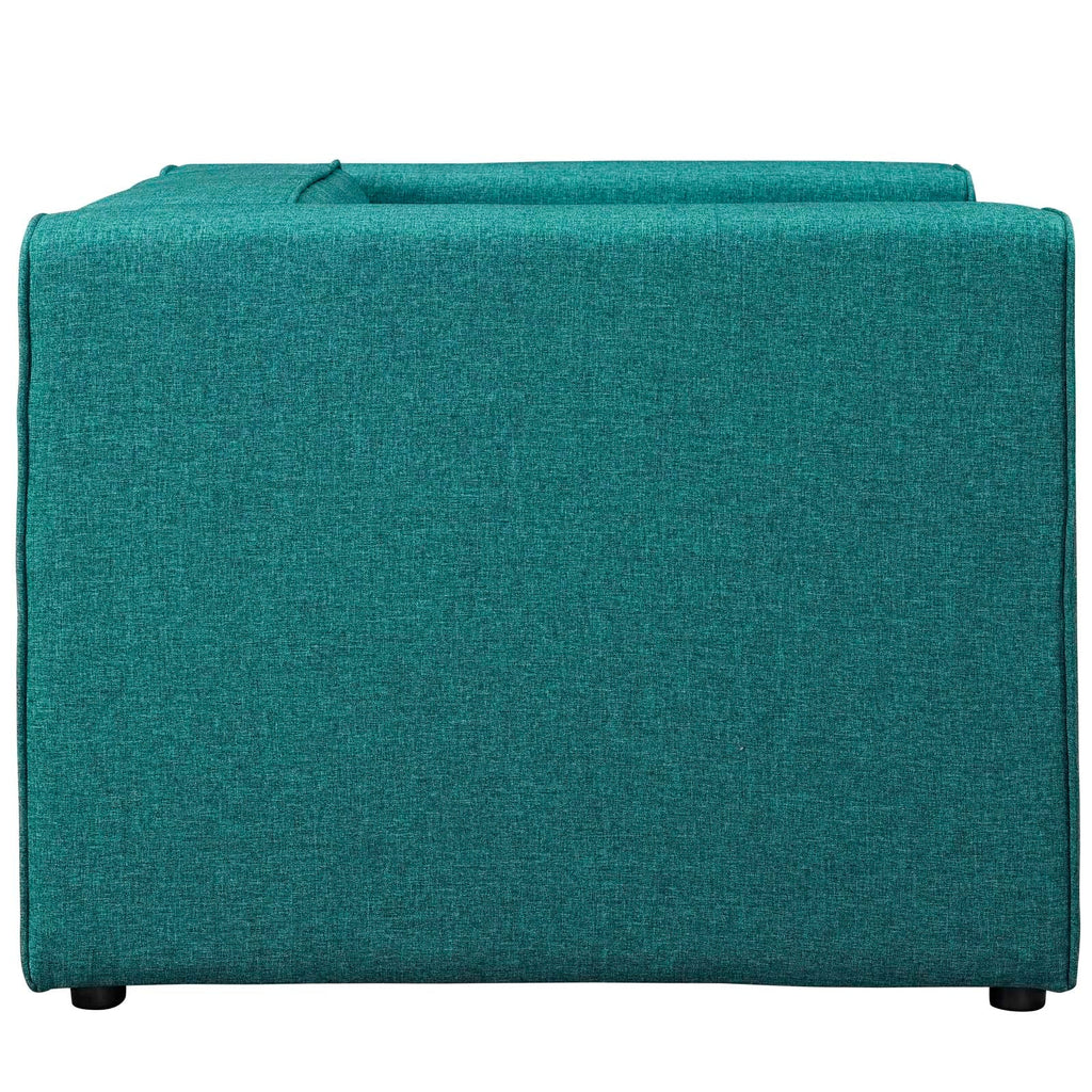 Mingle Upholstered Fabric Armchair in Teal