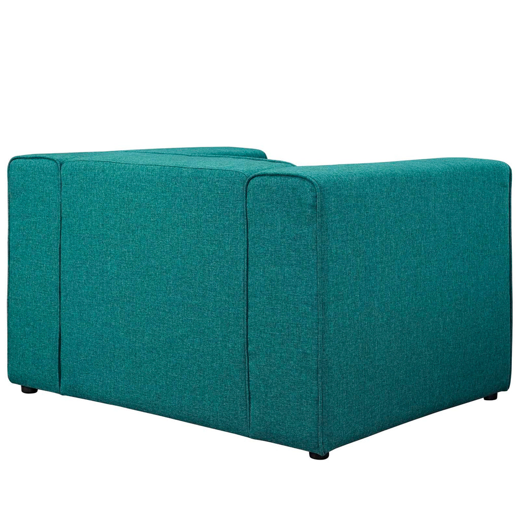 Mingle Upholstered Fabric Armchair in Teal
